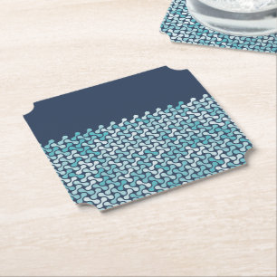 Blauw metaball patroon kartonnen onderzetters