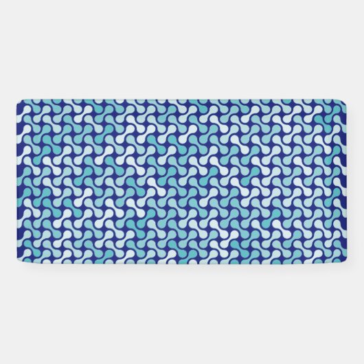Blauw metaball patroon spandoek (Horizontaal)