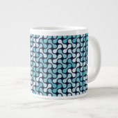Blauw metabalpatroon grote koffiekop (Voorkant rechts)