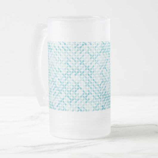 Blauw metabalpatroon matglas bierpul (Voorkant links)