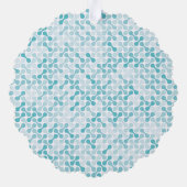 Blauw metabalpatroon ornament kaart (Achterkant)