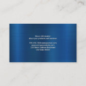 Blauw metalen achtergrond bier icoon visitekaartje (Achterkant)