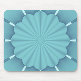 Blauw Metallic Abstracte Bloem Muismat