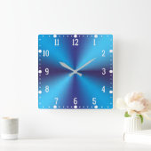 Blauw Metallic Achtergrond-36361 Vierkante Klok (Huis)