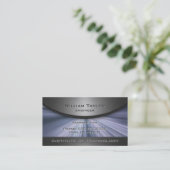 Blauw Metallic Elegantie met QR-code Visitekaartje (Staand voorkant)