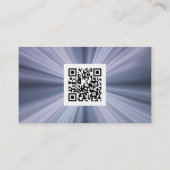 Blauw Metallic Elegantie met QR-code Visitekaartje (Achterkant)