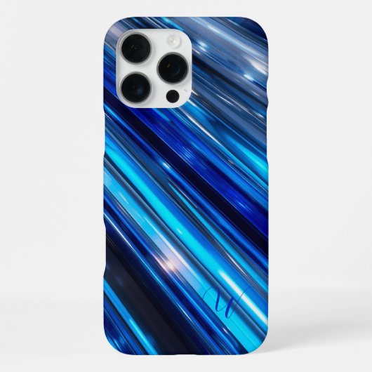 Blauw Metallic iphone 16 pro max Hoesje (Achterkant)