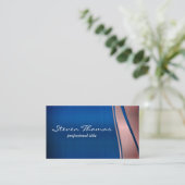 Blauw Metallic | Metalen achtergrond Visitekaartje (Staand voorkant)