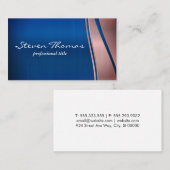 Blauw Metallic | Metalen achtergrond Visitekaartje (Voorkant / Achterkant)