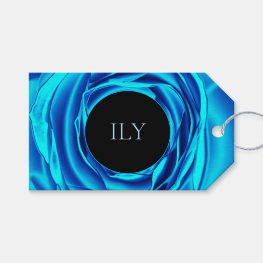 Blauw Metallic Roze Cadeaubijslage Cadeaulabel (Voorkant (Horizontaal))