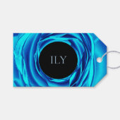 Blauw Metallic Roze Gift Tag Cadeaulabel (Voorkant (Horizontaal))