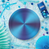 Blauw Metallic Texture Design Papieren Bordje (Feest)