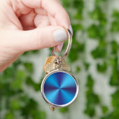 Blauw Metallic Textuur Design-47456 Sleutelhanger (Hand)