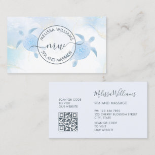 Blauw Metallic Tribal Turtles Logo Visitekaartje