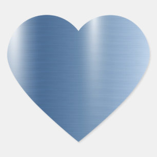 Blauw Metallic Trouw Baby Borrel Verjaardag Hart Sticker