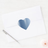 Blauw Metallic Trouw Baby Shower Verjaardag Hart Hart Sticker (Envelop)
