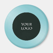 Blauw Metallic Zakelijk Logo Promo Magneet (Voorkant)