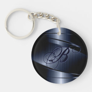 Blauw metallisch design zonder roestvrijstalen bli sleutelhanger