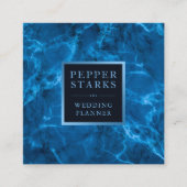 Blauw metallisch Lijst en marmer | Visitekaartje (Voorkant)