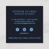 Blauw metallisch Lijst en marmer | Visitekaartje (Achterkant)