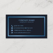 Blauw metallisch Lijst en marmer | Visitekaartje (Achterkant)