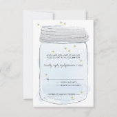 Blauw metson Mason Jar & Vuurvliegjes Trouw RSVP (Voorkant)