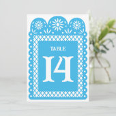 Blauw Mexicaans gehakt tafelnummer (Staand voorkant)