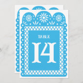 Blauw Mexicaans gehakt tafelnummer (Voorkant / Achterkant)