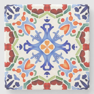 Blauw Mexicaans kleurrijk tegels vrijgezellenfeest Stenen Onderzetter