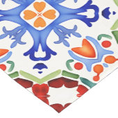 Blauw Mexicaans kleurrijke talavera Spaans gedrukt Korte Tafelloper (Hoek)