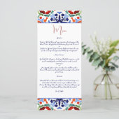 Blauw Mexicaans kleurrijke talavera tegels menu sj (Staand voorkant)