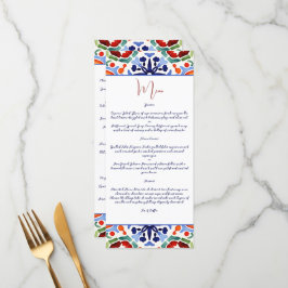 Blauw Mexicaans kleurrijke talavera tegels menu sj