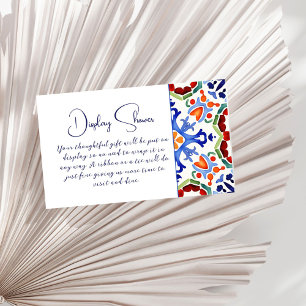 Blauw Mexicaans kleurrijke tegels display vrijgeze Informatiekaartje