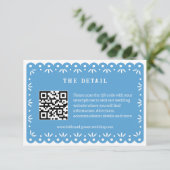 BLAUW MEXICAANS PAPEL PICADO BEHUIZING KAART (Staand voorkant)