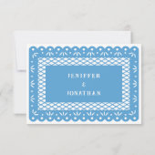 BLAUW MEXICAANS PAPEL PICADO BEHUIZING KAART (Achterkant)