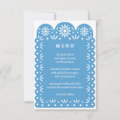 Blauw MEXICAANS PAPEL PICADO menu (Voorkant)