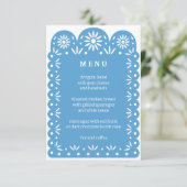 Blauw MEXICAANS PAPEL PICADO menu (Staand voorkant)