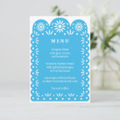 Blauw MEXICAANS PAPEL PICADO menu (Staand voorkant)