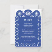 Blauw MEXICAANS PAPEL PICADO menu (Voorkant)