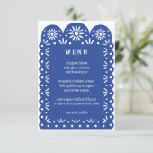 Blauw MEXICAANS PAPEL PICADO menu (Staand voorkant)