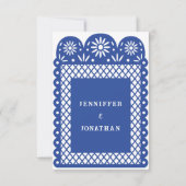 Blauw MEXICAANS PAPEL PICADO menu (Achterkant)