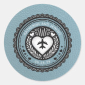 Blauw Mexicaans paspoort Ronde Sticker (Voorkant)