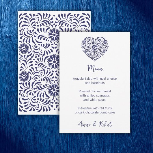 Blauw Mexicaans Talavera Hart Aankondiging