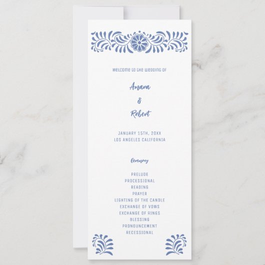 BLAUW MEXICAANS TALAVERA PROGRAMMA (Voorkant)