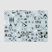 Blauw Mid Century Moderne Weefselpapier Tissuepapier (Voorkant)