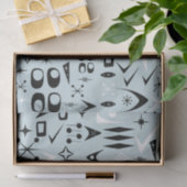 Blauw Mid Century Moderne Weefselpapier Tissuepapier (Geschenk)