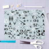 Blauw Mid Century Moderne Weefselpapier Tissuepapier (Craft)