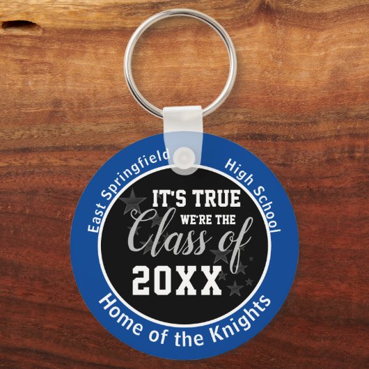 Blauw-middelbare school van 2023 sleutelhanger (Voorkant)