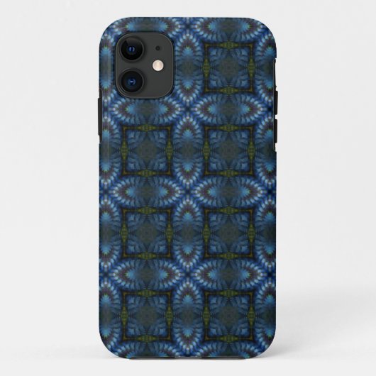 Blauw Middeleeuws Tapijtpatroon Koel iPhone 5 Hoes (Achterkant)