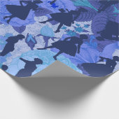 Blauw Midden-Eeuw 1950s  silhouet vrouwen Cadeaupapier (Hoek)